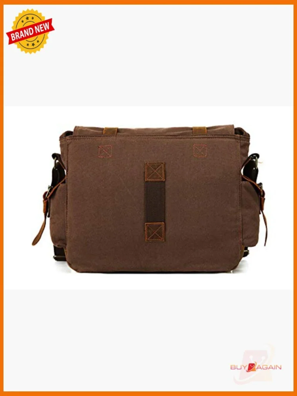 Vintage Military Leather Canvas Messenger Laptop Bag 17 inch